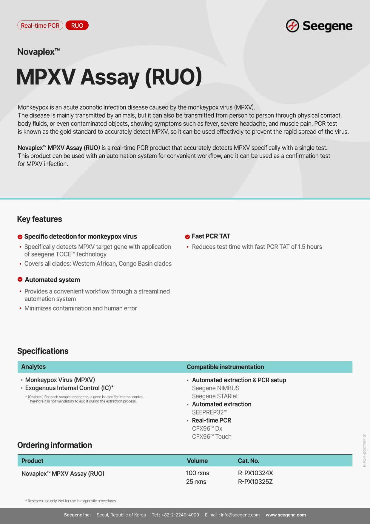 Novaplex™ MPXV Assay (RUO)